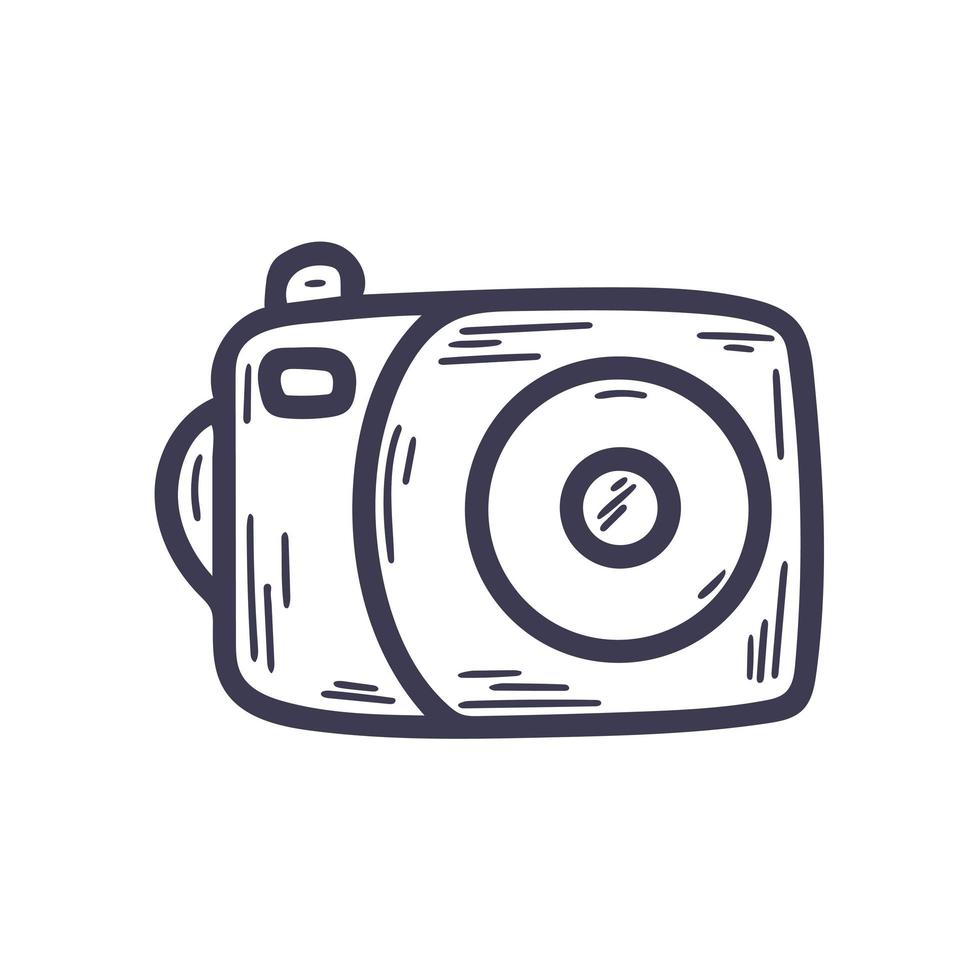 Fotokamera-Doodle-Stil vektor