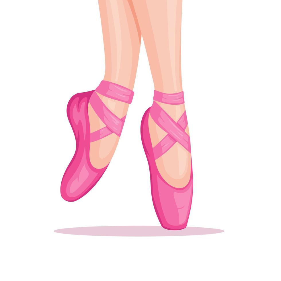 frauenfüße tragen ballerinaschuhe, ballettsportler symbol illustrationsvektor vektor