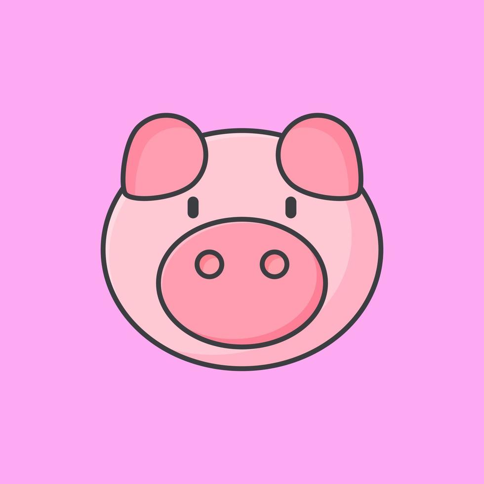piggy face tecknad illustration vektor