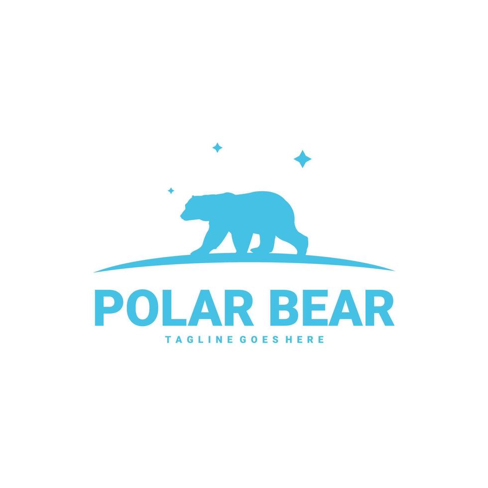 inspiration för design av isbjörnslogotyp. isbjörn siluett logotyp mall. vektor illustration