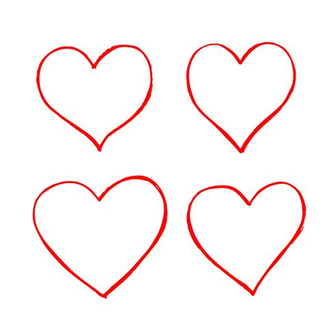 Handtecknad hjärta ikon tecken vektor