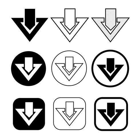 Satz von einfachen Zeichen Download-Symbol vektor