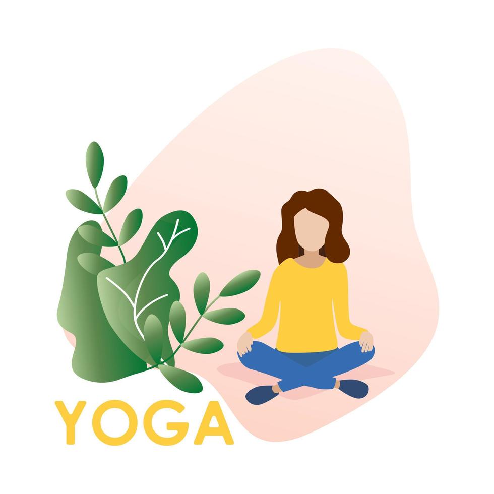 vektor illustration av kvinna gör kontor yoga.