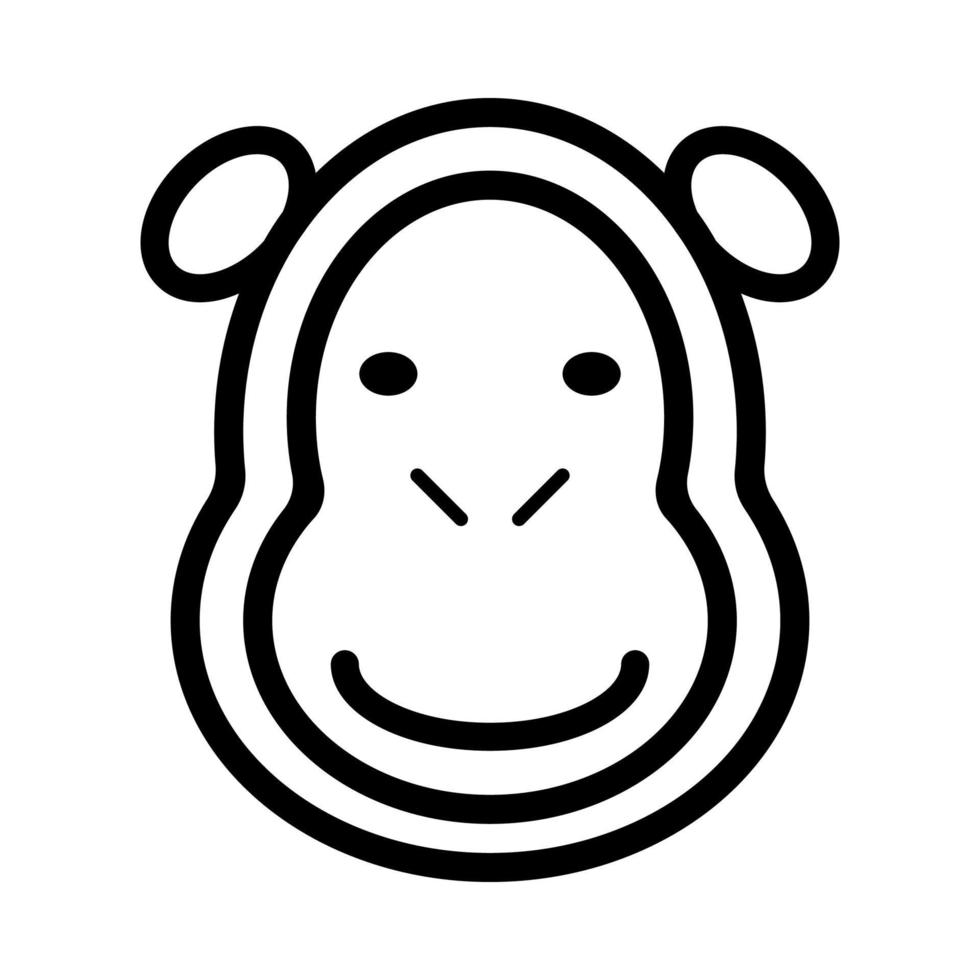 Gorilla Icon ist eine sehr niedliche Tierikone mit einem minimalistischen, aber außergewöhnlichen Stil, die sich sehr gut für Anwendungsdesign und anderes Grafikdesign eignet. Es eignet sich auch für Designs mit Kindermotiven. vektor