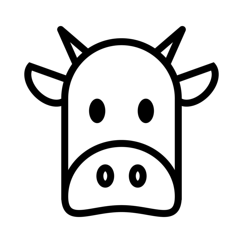 Cow Icon ist eine sehr niedliche Tierikone mit einem minimalistischen, aber außergewöhnlichen Stil, die sich sehr gut für Anwendungsdesign und anderes Grafikdesign eignet. Es eignet sich auch für Designs mit Kindermotiven. vektor