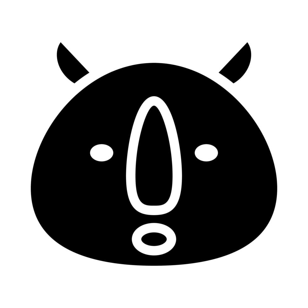 Rhino Icon ist eine sehr niedliche Tierikone mit einem minimalistischen, aber außergewöhnlichen Stil, die sich sehr gut für Anwendungsdesign und anderes Grafikdesign eignet. Es eignet sich auch für Designs mit Kindermotiven. vektor
