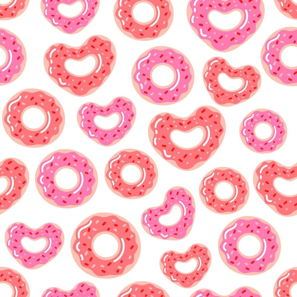 ein muster von valentinstag donuts. Vektor im Cartoon-Stil
