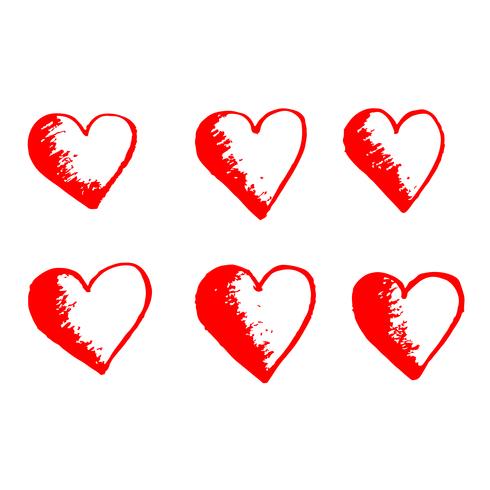 Handtecknad hjärta ikon tecken vektor