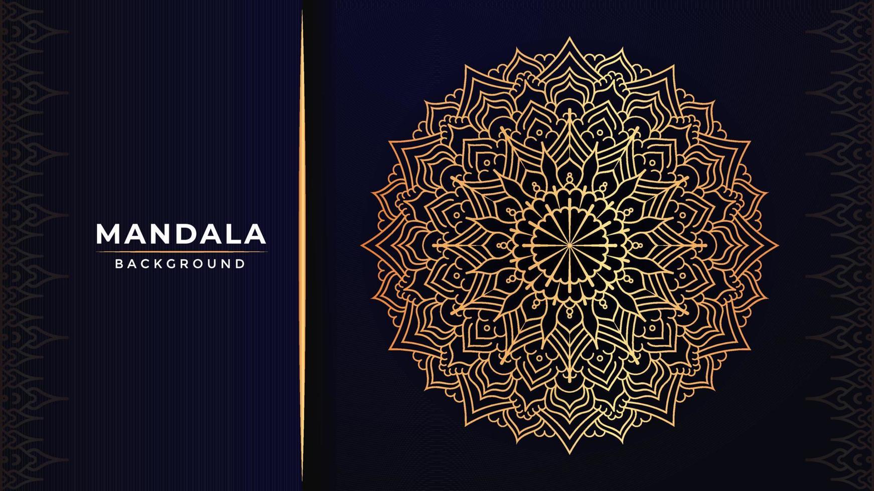 luxuriöses goldenes Mandala-Hintergrunddesign. vektor