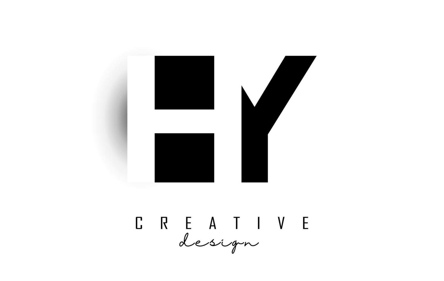 Hy Letters Logo mit Negativraumdesign. vektorillustration mit mit geometrischer typografie. vektor