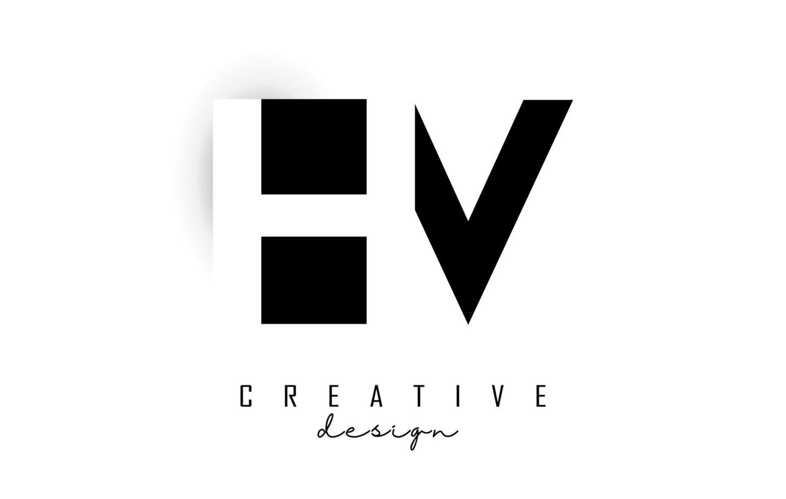 hv-Buchstaben-Logo mit negativem Raumdesign. vektorillustration mit mit geometrischer typografie. vektor