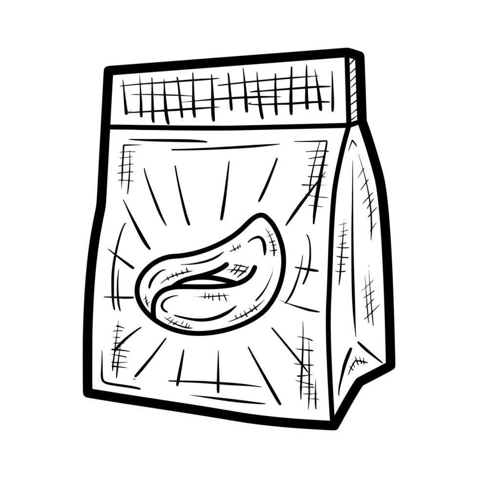 einfache Verpackung von Tortellini-Nudeln Umriss handgezeichnetes Doodle-Illustrationsvektor-Logo-Symbol vektor