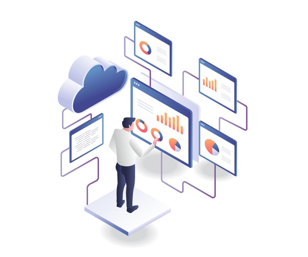 Server-Datenanalyse-Netzwerksystem vektor