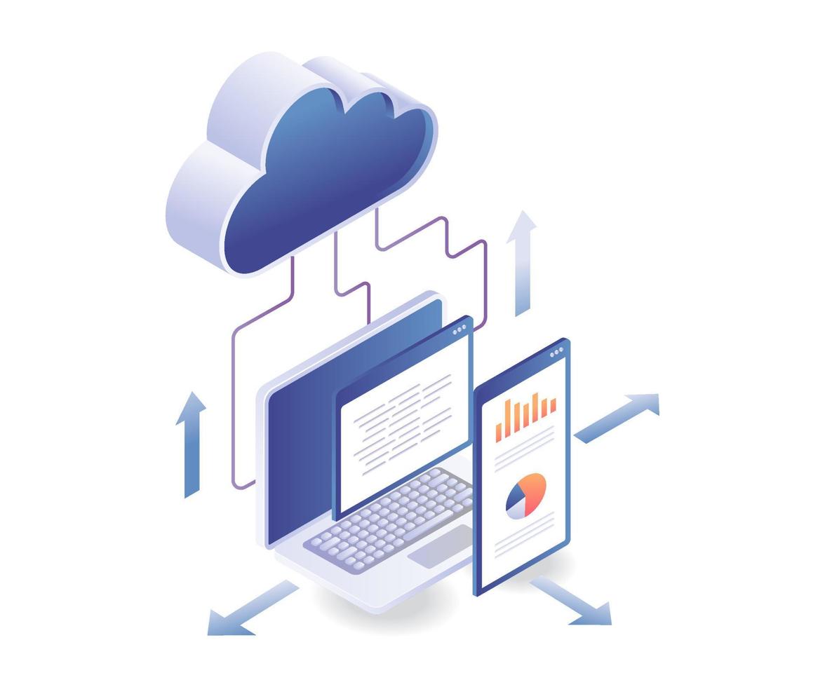 Programmieren von Cloud-Server-Datenanalysen vektor