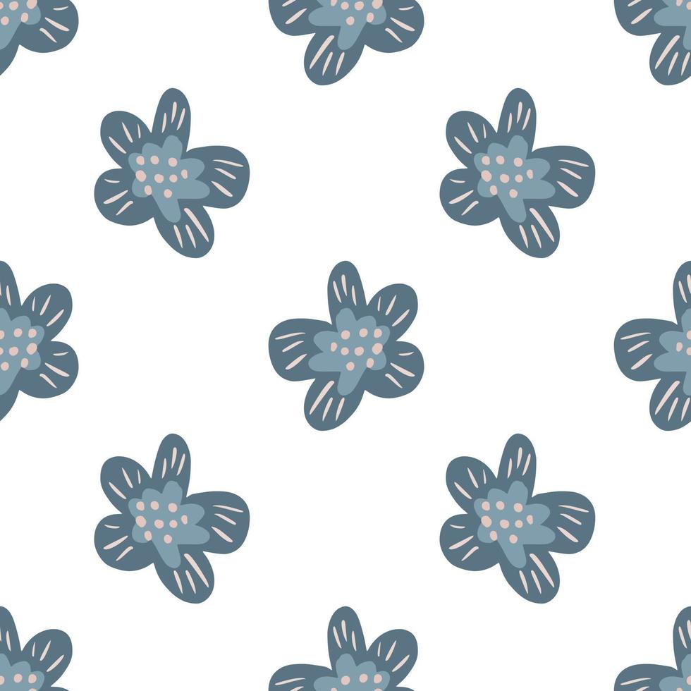 isolerade sömlösa doodle mönster med blomma botaniska knoppar former. vit bakgrund. enkelt doodletryck. vektor