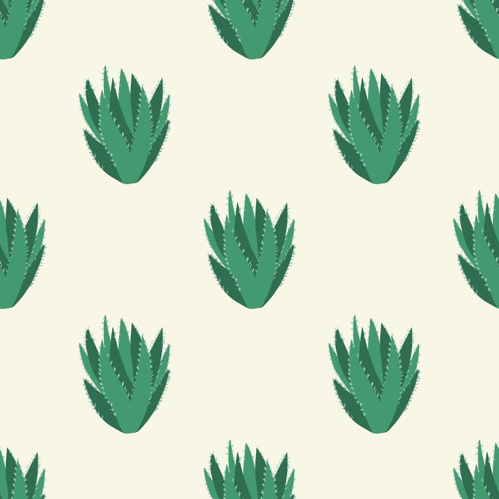 geometriska aloe kaktus sömlösa mönster. kaktusar doodle vektorillustration. vektor
