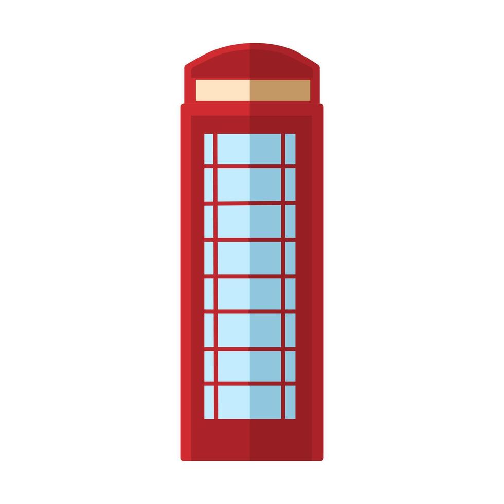 london telefonkiosk. röd stuga, engelsk telefon gatubox. vektor