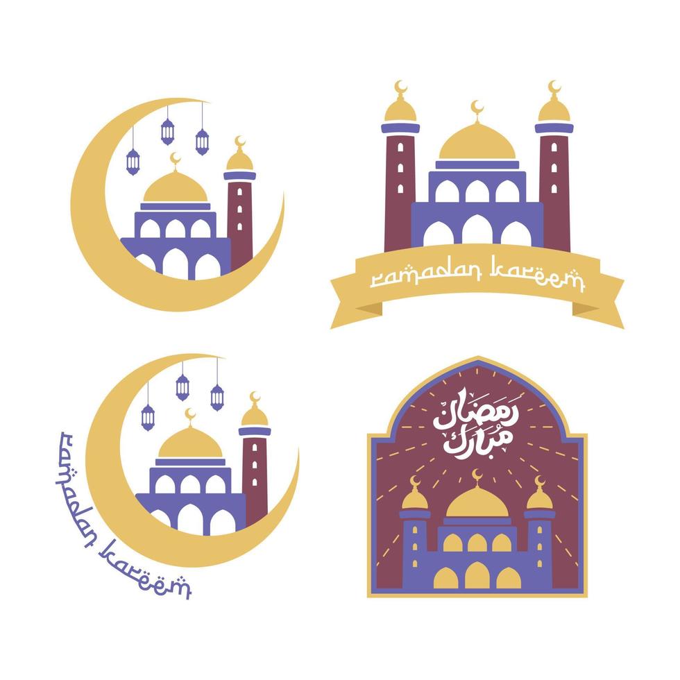 ramadan kareem moschee flaches design. moscheenillustration, die die heilige ramadan-saison feiert. vektor