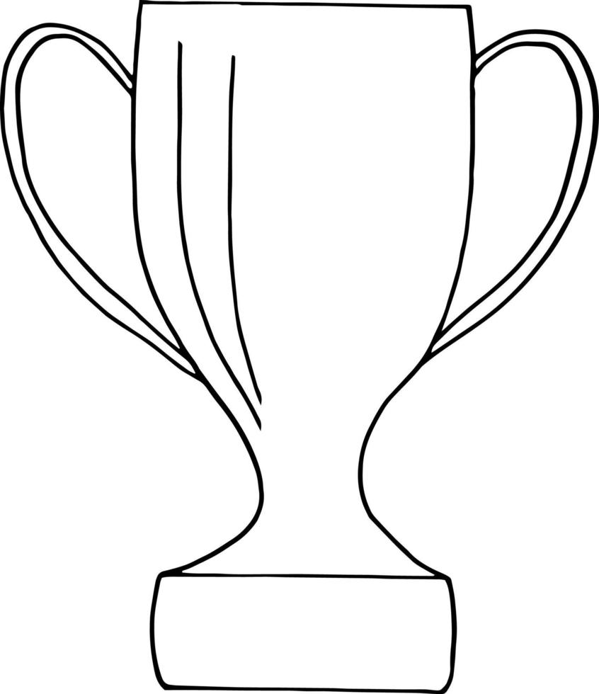 Cup-Symbol. handgezeichnetes Gekritzel. , skandinavisch, nordisch, minimalistisch, einfarbig. sport, wettbewerb, meisterschaft, preis. vektor