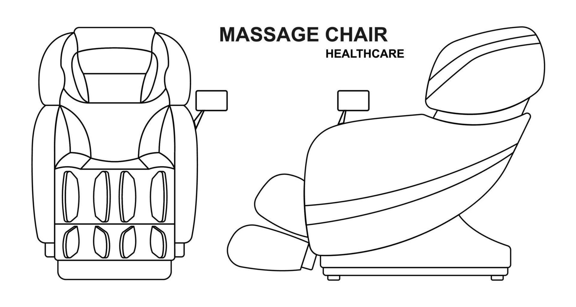 Umriss Massagesessel Kontur isoliert weißer Hintergrund vektor