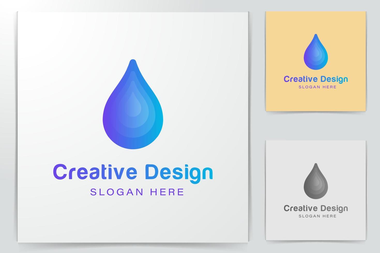 Wasser-Öl-Tropfen-Logo-Ideen. inspirierendes Logo-Design. vektor
