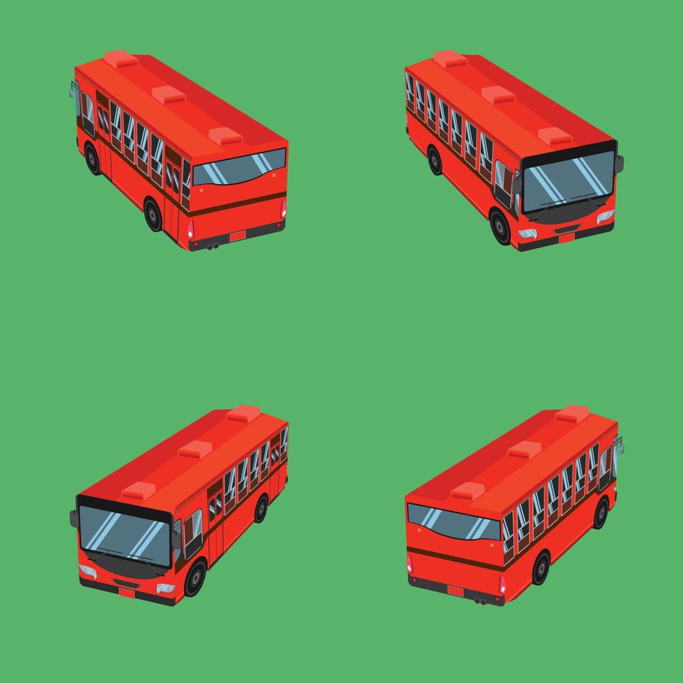 ovanifrån av thailands orange autobus. vektor illustration eps10