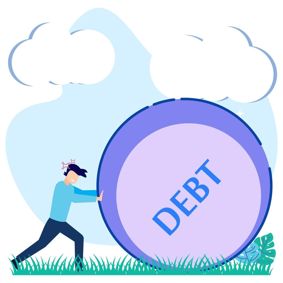 Abbildung Vektorgrafik Zeichentrickfigur der Schulden vektor