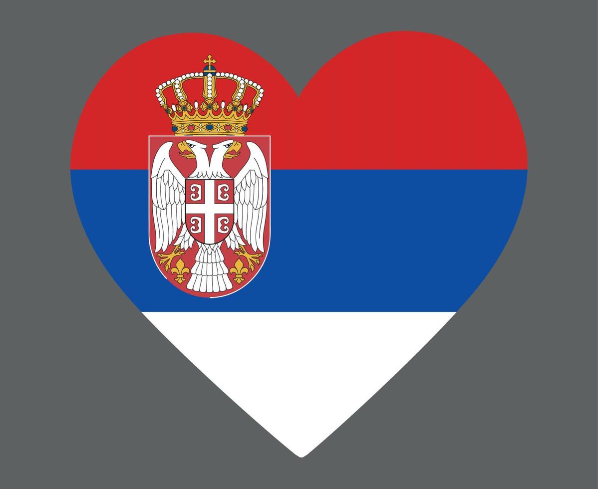 serbien flagge national europa emblem herz symbol vektor illustration abstraktes design element