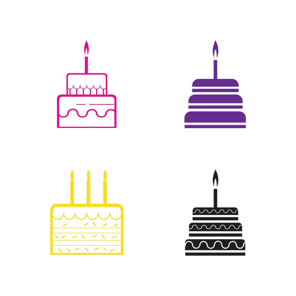 födelsedagstårta logotyp vektor