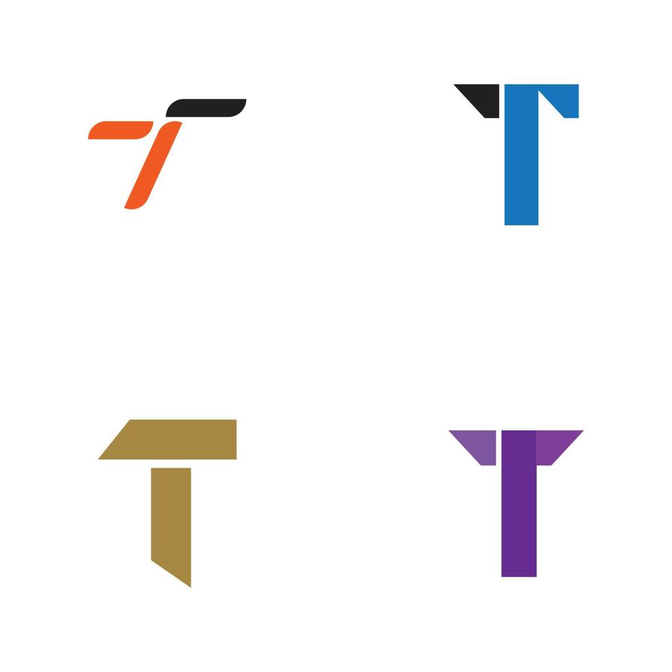 bokstaven t logotyp mall vektor ikondesign