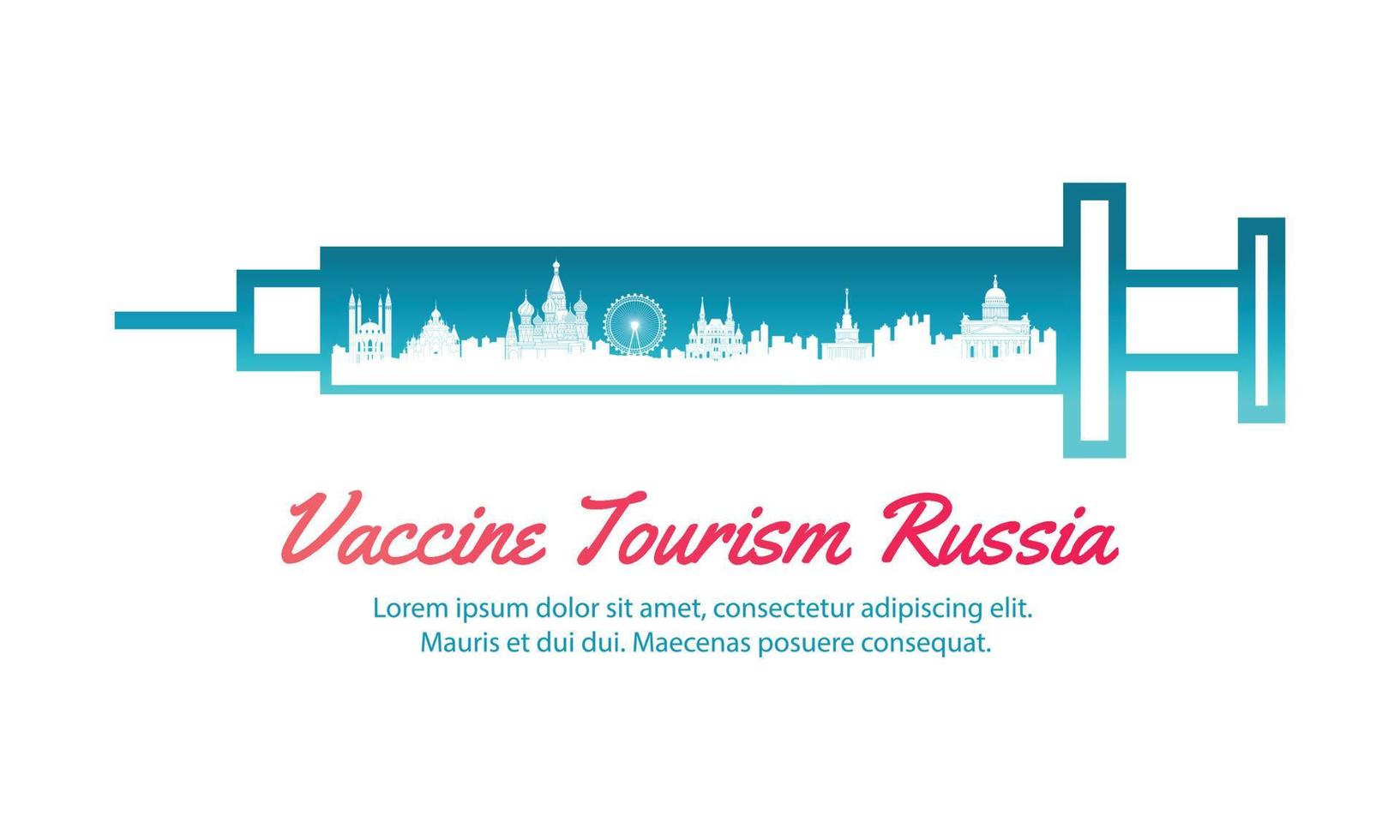 konceptet resekonst av vaccinturism i Ryssland vektor