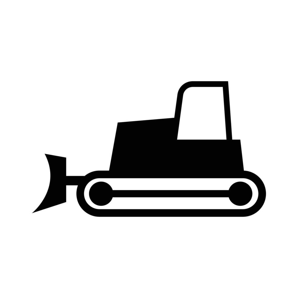 svart siluett ikon design av bulldozer vektor