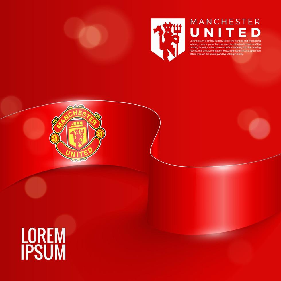 Club Manchester United Flagge. Grußkartendesigns, Banner, Flyerdesigns vektor