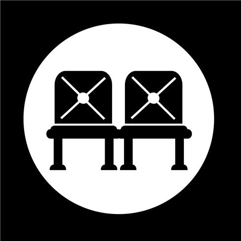 Warteschild Flughafen Sitz Symbol vektor