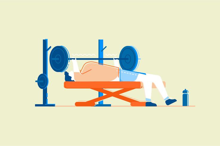 Gym fitness träning platt illustration vektor