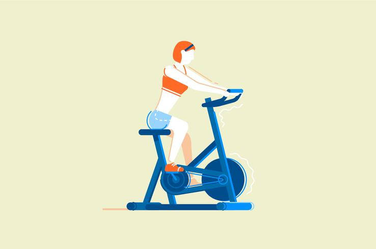 Gym fitness träning platt illustration vektor