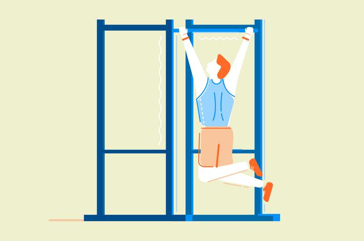 Gym fitness träning platt illustration vektor
