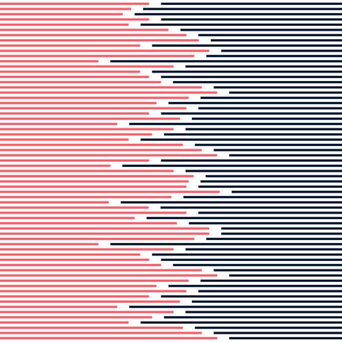 Abstrakte gestreifte Linien Muster dunkelblau und rosa auf minimalem Design der weißen Hintergrundbeschaffenheit. vektor
