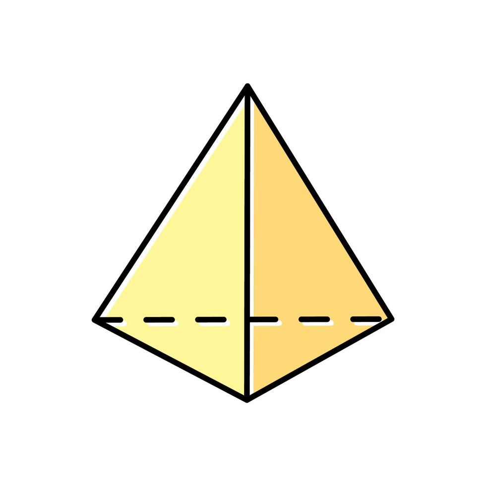 prisma färgikon. geometrisk dimensionell figur. triangulär pyramid. transparent skuren geometrimodell. dekorativt element. abstrakt form. isometrisk form. isolerade vektor illustration