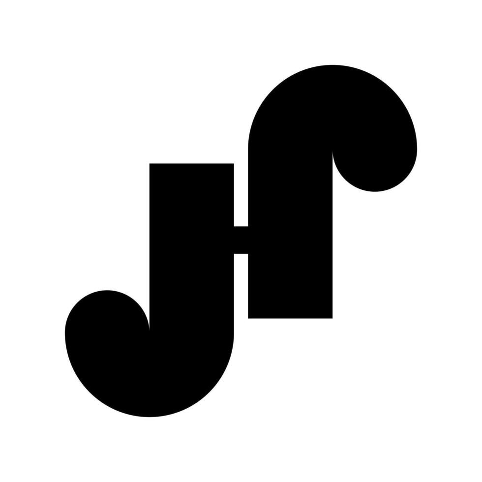 monogram ambigram jhr enkel logotypdesign vektor