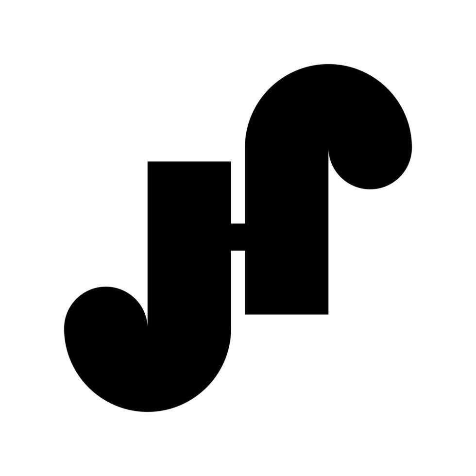 monogramm ambigramm jhr einfaches logo-design vektor