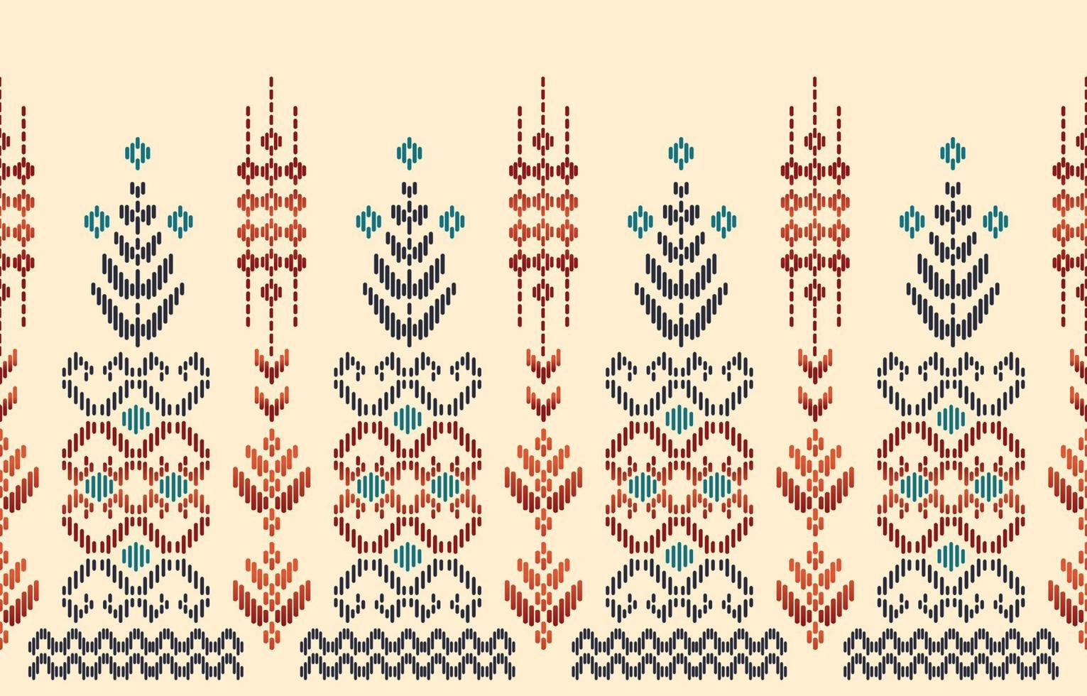 ethnischer abstrakter hintergrund. nahtlos in Stammes-, Volksstickerei, einheimischem Ikat-Stoff. aztekischer geometrischer kunstverzierungsdruck. design für teppich, tapeten, kleidung, verpackung, textilien, gewebe, dekorativ vektor