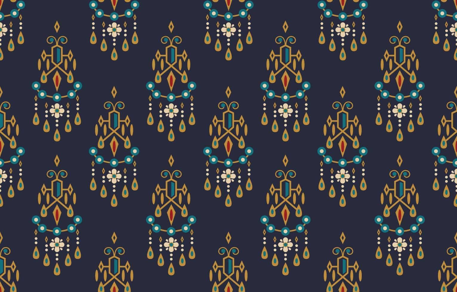 mörkblå etnisk abstrakt blomma konst. sömlösa mönster i tribal, folklig broderi och indisk stil. asiatisk geometrisk konst prydnadstryck. design för matta, tapeter, kläder, omslag. vektor