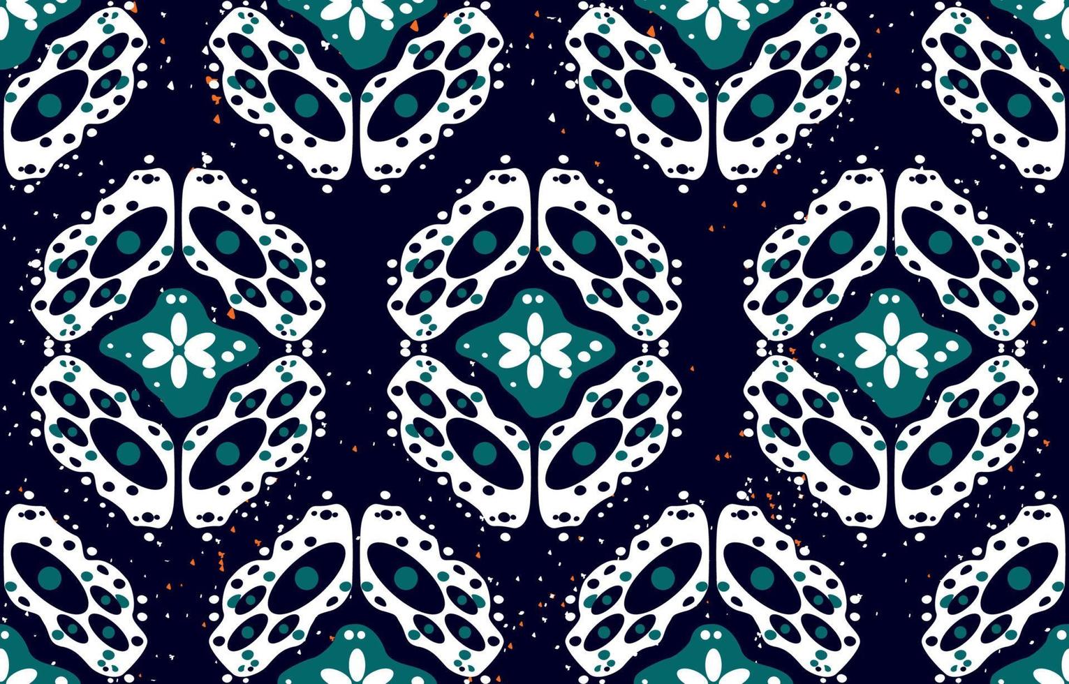 mörkblå etnisk abstrakt blomma konst. sömlösa mönster i tribal, folklig broderi och indisk stil. asiatisk geometrisk konst prydnadstryck. design för matta, tapeter, kläder, omslag. vektor