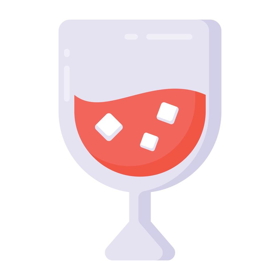 en platt redigerbar ikon av drinkglas vektor