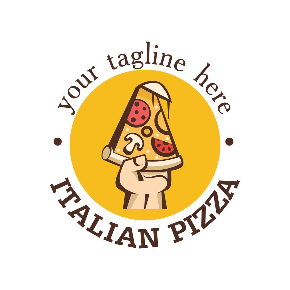 vektorillustration der pizza. italienisches Pizza-Logo. im Cartoon-Stil. vektor