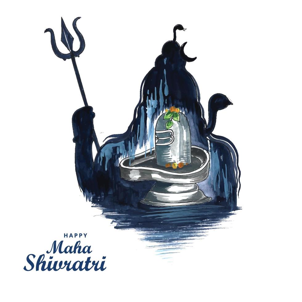 lord shiva av indien för traditionell hinduisk festival maha shivaratri kort bakgrund vektor