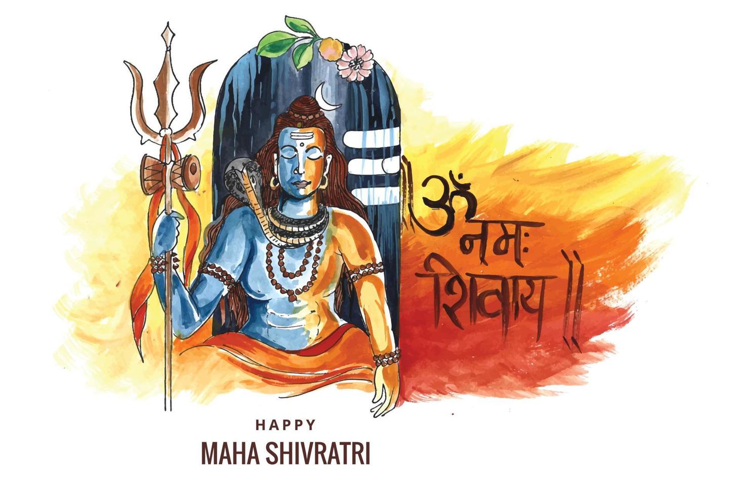 schöner realistischer lord shiva shivling für maha shivratri festivalkartenhintergrund vektor