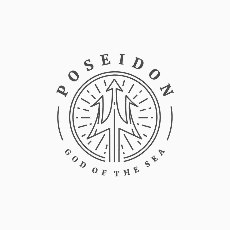 poseidons spear logotyp ikon design vektor