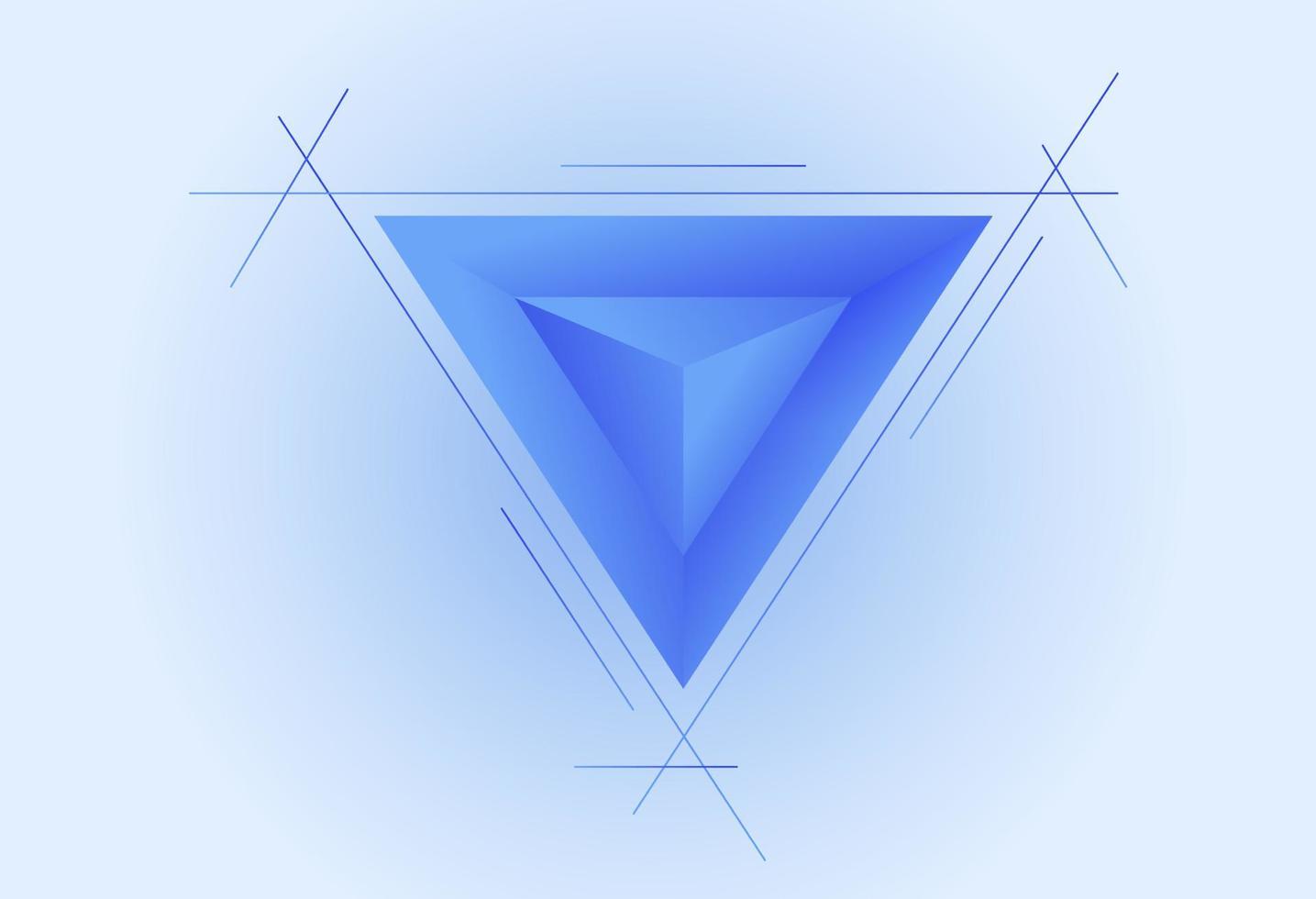 enkel abstrakt bakgrund med triangel 3d-stil, enkel blå tapet vektor
